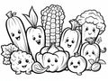 Vegetable colouring book - printable